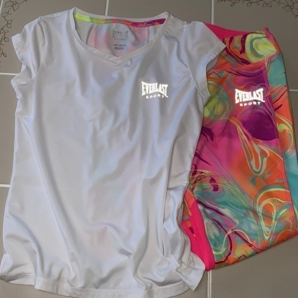 Everlast Sport Girls Coordinating T-shirt and Legging Set Size L/G (10-12)